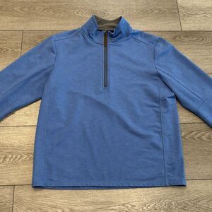 Vineyard Vines Jim Nantz Shirt Mens Large Blue 1/4 Zip Golf Performance Sweater
